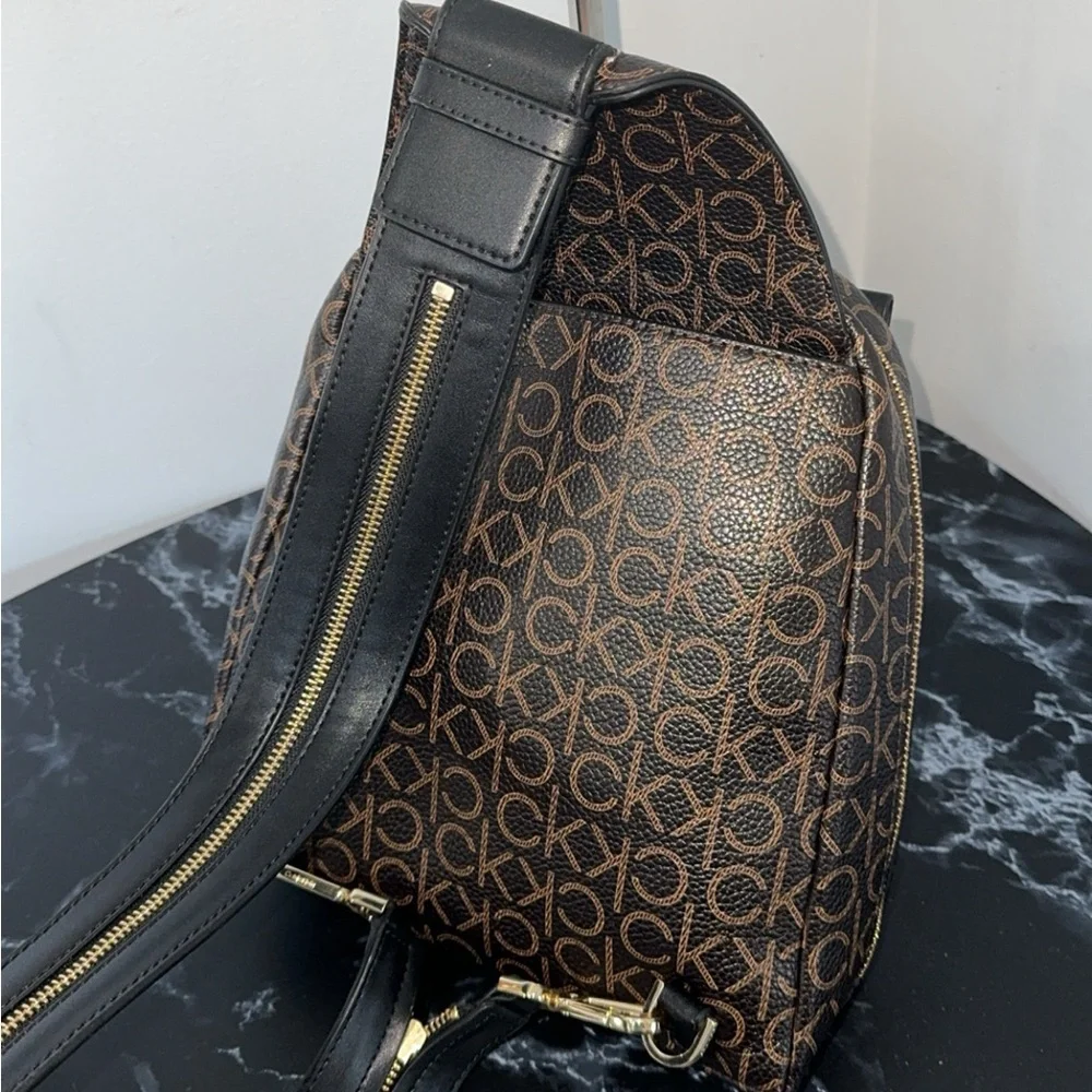 Calvin Klein Bag Millie Logo Sling CK Backpack PU Leather AUTHENTIC